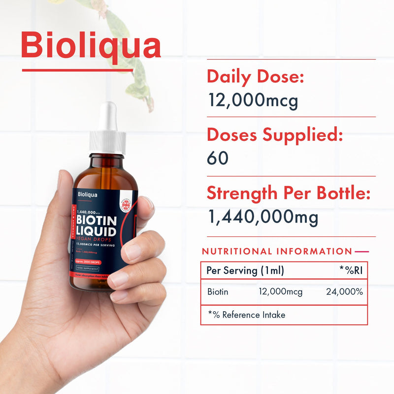 Liquid Biotin Vegan Vitamin Drops  | 60ml | 1440mg
