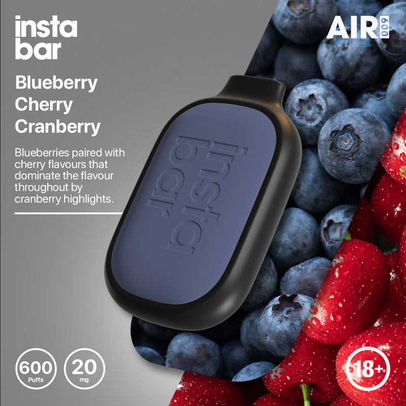 Blueberry Cherry Cranberry Disposable Insta Bar Vape 20mg
