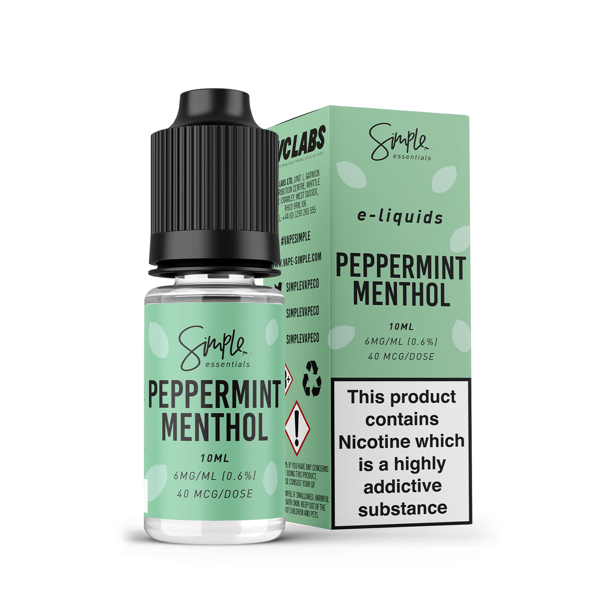 Peppermint Menthol 10ml-Vape Simple