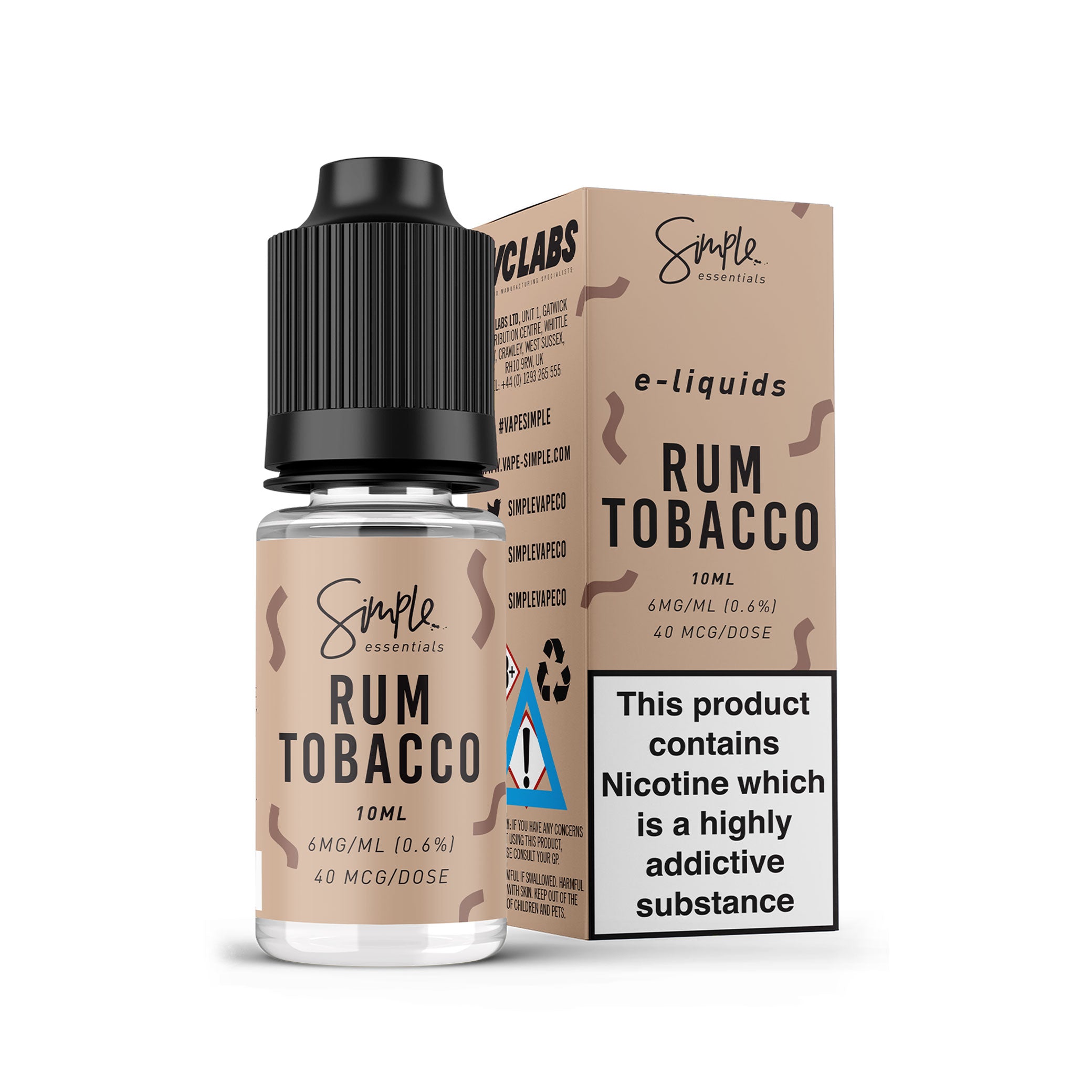 Rum Tobacco 10ml-Vape Simple